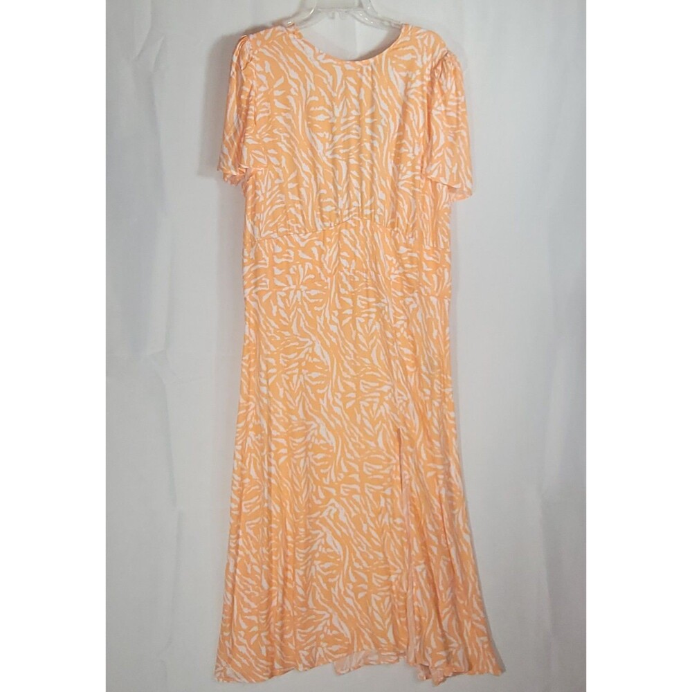 AFRM x Nordstrom Maxi Dress Size 3X Coral Orange Zebra Open Back Cottage New Tag